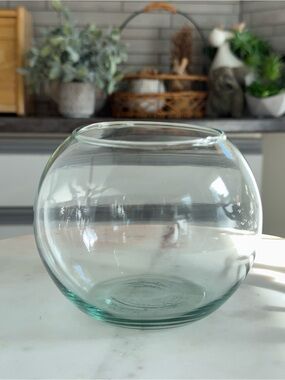 Clear Round Glass Bubble Vase Bowl Centrepiece Decor
